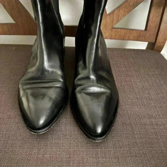 Vince black leather ankle boots used like a new Size 8 - Picture 11 of 12